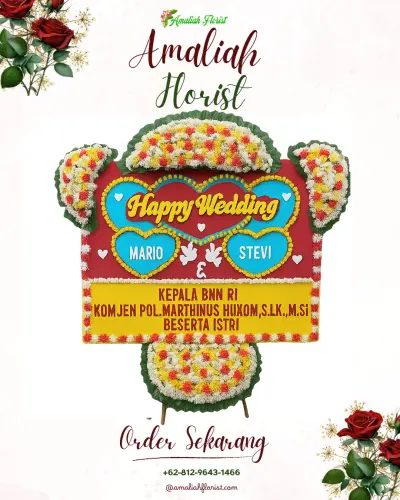 Karangan Papan Bunga Pernikahan di Jepitu